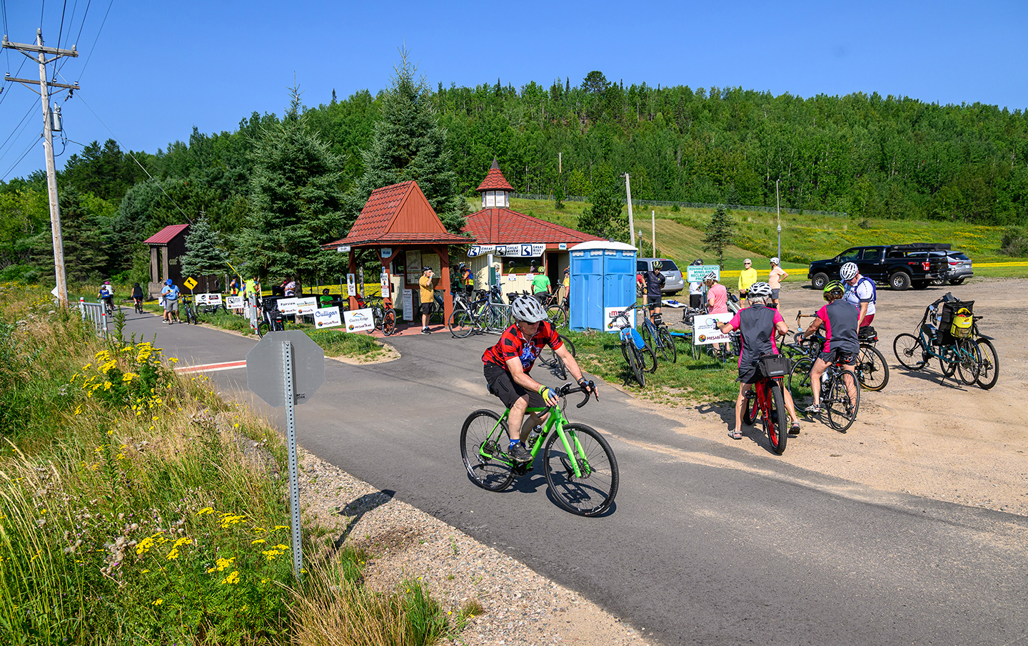 Riders taking part in Saturday's Great River Energy/Mesabi Trail Bike Tour
